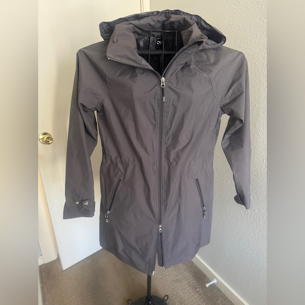 Gray Lightweight Trench Coat Water-Resistant Minimalist